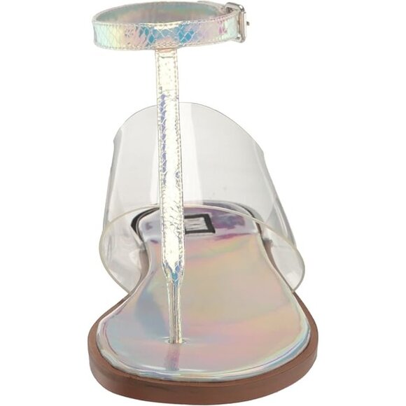 DKNY Women's Ava Flat Thong Sandal Iridescent Clear size 6.5 - Picture 5 of 8